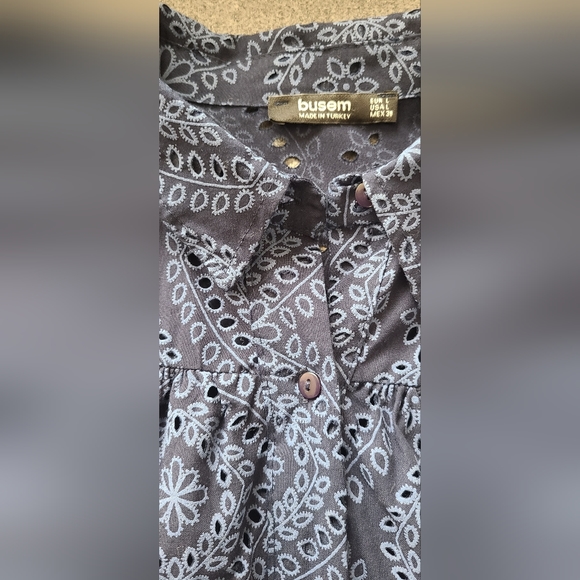 Maternity Busem Navy Dress Shirt Size Large - Picture 6 of 13